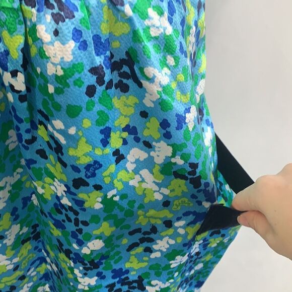 Lilly Pulitzer blue print silk with pockets dress - Picture 4 of 10